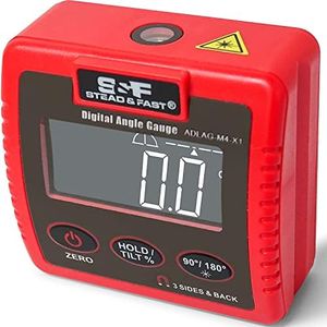 Digital Angle Gauge, Digital Angle Finder Magnetic (4 surfaces) with Laser, Inclinometer Digital with Large LCD display by S&F STEAD & FAST