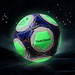 YeahShoot Glow in The Dark Soccer Ball Size 5 with Pump Light Up Soccer Ball for Teens and Adults Soccer Gifts(Pink and Blue)