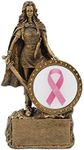 Female Warrior Pink Ribbon Trophy - 6.75 Inch Tall | Engraved Breast Cancer Awareness Warrior Award - Customize Now