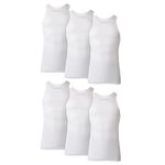 Hanes Tagless ComfortSoft Men`s White A-Shirt, 372AP6, L, White