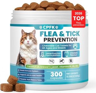 Chewable Flea Treatment for Cats Flea and Tick Prevention for Cats Chewables Fleas Chewables for Cat of All Breeds and Ages 300 Chewable Tablets