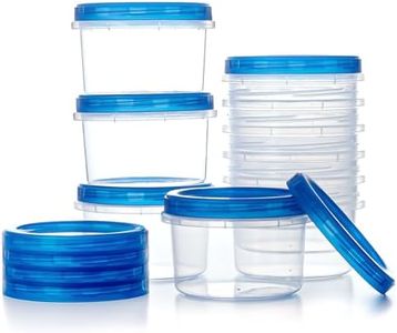 Freezer Storage Containers, [10 Pack-16 oz] Ultra Thick Freezer Containers with Leakproof Twist Top Lids, Heavy Duty BPA Free Stackable Food Containers for Lunch/Salad/Leftover/Soup/Oats/Ice Cream