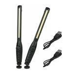 GUODSKHOO LED Inspection Lamp Torches Rechargeable Work Light Super Bright Magnetic Flashlight for Camping Car Repair Home Emergency (2 PCS)