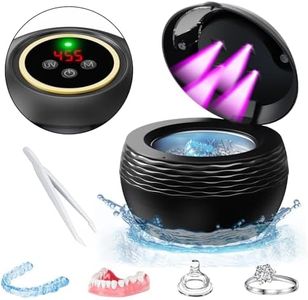 Ultrasonic Retainer Cleaner Machine - 45kHz Sonic Dental Cleaning Pod for Denture Mouth Guard, 200ML 4 Timer Modes Portable Ultrasonic Cleaner Retainer for Dental Appliances, Aligner, Jewelry