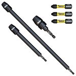 6 Piece SabreCut SCRK6 65mm 152mm and 305mm Professional Impact Bit Holders with 3 x 32mm Magnetic PZ2 Screwdriver Impact Bits Compatible with Dewalt, Milwaukee, Makita, Bosch and others