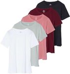 5 Pack Womens Tops Workout Short Sleeve T Shirts Tshirts Gym Ladies Athletic Tees Exercise Loose Fit Active Top Yoga Dry Fit