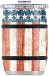 ORCA Barrel 12oz | Temperature Insulated, Stainless Steel Tumbler with a Classy Wood Grain Print, for Whiskey, Beer, Coffee or Whatever You're Having — Vintage Flag