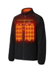 ORORO [Upgraded] Men's 4-Zone Fleece Heated Jacket with Heated Collar, Heating Fleece Jacket with Battery (Neutral Black, L)