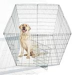 Ellie-Bo Easy-Up 8 Piece Foldable Portable Dog Puppy Play Pen with Door for Indoor/Outdoor Use 61cm High, Rabbit, Cat, Guinea Pigs