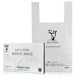 EcoLeo Cat Litter Waste Bags - X-Large, Compostable, Plastic-Free, Thick, Leak Proof, Pet/Dog Poop Bags with Easy-Tie Handles,10.5 x 18.5 inch (40 Count)