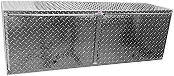 Pit Posse 902 Overhead Storage Cabinet Organizer 48" Inch - Made in USA - Garage Enclosed Cargo Race Trailer Automotive Shop Motorcycle Tool Box Accessory - Aluminum Diamond Plate Finish (Silver)