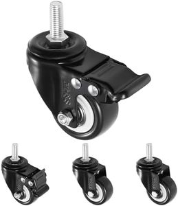 H&S Ruedas para Muebles Pesados - 4uds - Ruedas Negras con Freno de Alta Resistencia - Frenos de Alta Precisión, Cabezas Giratorias Doble Rodamiento y Fijación con Tornillos M10