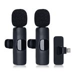 Wireless Microphone for iPhone iPad, 2 Pack Lavalier Microphone Wireless for Audio Video Recording, Clip On Lapel Mic for Youtube/Tiktok/Interview/Vlog/Presentation/Live Streaming