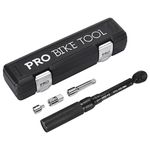 Bicycle Motorcycle Torque Wrench 1/4-inch Drive with Ratchet and Extension Measuring Range 2-20Nm Precision Tool Including Hex Hex Wrench and Torx Bits for Road Bike,