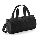 BagBase BG140s Mini Barrel Bag - Black/Black