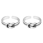 GIVA 925 Silver Oxidised Silver Love Knot Toe Rings | Toe Rings for Women and Girls | With Certificate of Authenticity and 925 Stamp | 6 Month Warranty*