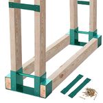 Mofeez Outdoor Firewood Log Storage Rack 2x4 Bracket Kit,Fireplace Wood Storage Holder-Adjustable to Any Length - Green