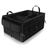 ZENO Car Boot Organiser Bag | Car Boot Tidy Storage | Collapsible Heavy Duty Trunk | Portable Multi Compartment Shopping Holder | Non Slip & Adjustable Securing | Black