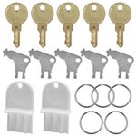 Toilet Tissue & Soap Dispenser Key Set,12 Pcs Universal Paper Towel Dispenser Key, Replacement Key Compatible for Georgia Pacific, E114/E-114 Toilet Paper Dispensers and Other Brands