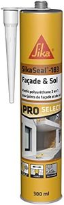 SIKA - Mastic polyuréthane - SikaSeal-183 Façade & Sol gris béton - Spécial joints de façades et sols extérieurs - Étanche à l’air et à l’eau - 300 ml