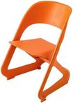 ArtissIn Set of 4 Dining Chairs Office Cafe Lounge Seat Stackable Plastic Leisure Chairs Orange