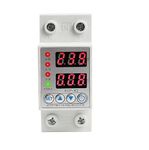 Real Instruments 63A AVP-63 Din Rail Dual Display Adjustable Intelligent Over Voltage Current And Under Voltage Protective Device Protector Relay Over Current Protection Home Usage Dual LED Display