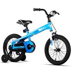 JOYSTAR 18 Inch Kids Bike with Training Wheels for Ages 6 7 8 9 Years Old Boys and Girls, Children Bicycle with Handbrake for Early Rider, Blue