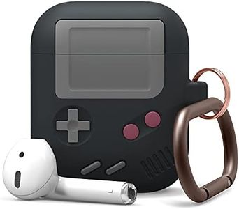 elago AW5 AirPods Case Cover Compatible with Apple Airpods Case, Classic Game Player Design Case with Keychain for AirPods 2&1 (Black)
