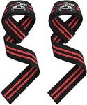 BEAST RAGE Lifting Wrist Straps for Weightlifting, Weight Lifting Straps Gym Power Workouts Lifting Straps Padded Cotton Men Women Supportive Lift Deadlift Straps Hard Pull Exercise Straps (Black / Red)