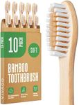 VIVAGO Biodegradable Bamboo Toothbrushes 10 Pack - BPA Free Soft Bristles Toothbrushes, Eco-Friendly, Compostable Natural Wooden Toothbrush