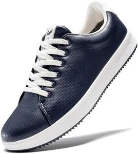 U.Ofeiy Men's Golf Shoes Professional Spikeless Leather Sneakers Non Slip Low Top Lightweight Comfort Travel Walking Shoes Blue 13