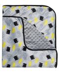 DC Comics Unisex Childrens' Soft Baby Batman Plush Blanket Grey/Black/Yellow 0-12 Months