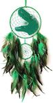 Donko Dinosaur Dream Catcher, Green Feather Catchers for Bedroom Wall Hanging Decor, Ornaments