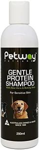 Petway Petcare Dog Shampoo for Pets with Sensitive Skin, Gentle Protein Pet Shampoo with Baking Soda and Aloe Vera, Gluten Free, Eliminates Pet Odor, Dandruff, 250ml