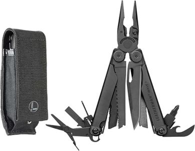 Leatherman Wave Plus Stainless Steel Full Size Multitool | Closed Length: 10 cm | 18 in 1 Functional Tools with Nylon Sheath | Weight: 241 g, Width: 3.05 cm 25 Years Warranty | Outdoor
