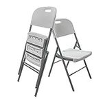 GARDENJOY Set of 2 Folding Chair Sturdy Plastic Fold Up Saving Space for Dining Living Room Indoor & Outdoor Events Wedding Kitchen Garden BBQ Patio Party