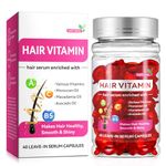 40PCS Hair Vitamin Serum Capsules, Hair Treatment Serum Enriched with Vitamins A C E and Moroccan, Macadamia & Avocado Oil, Restores Dry Frizzy Hair, Hydrates, Repair Damaged and Smooth Shiny Hair