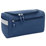 Buruis Travel Toiletry Bag for Men and Women, Hanging Toiletry Organizer Cosmetics Makeup Bag, Water-Resistant Dopp Kit Shaving Bag, Small Toiletry Bag for Travel Essentials, Accessories (Denim Blue)