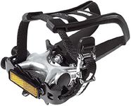 Raleigh - AVR210 - Alloy Pedals with Plastic Toe Clips and Fabric Straps for Hybrid, Trekking and City Bicycles 9/16 Axle in Silver and Black
