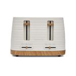 Morphy Richards Clay 4 Slice White Toaster, Wide Slots, High Lift, Anti-Slip Rubber Feet, Removable Crumb Tray, Cancel, Reheat, Defrost, Integrated Cord Storage, China Clay, 243102