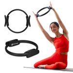 Gaiam Pilates Ring Fitness Circle - Lightweight & Durable Foam Padded Handles | Flexible Resistance Exercise Equipment for Toning Arms, Thighs/Legs & Core