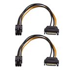 Cable Matters 2-Pack 6 Pin to SATA Power Cable 20cm (6 pin female to SATA power cable/SATA to 6 Pin PCIe) - 20 cm