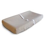 mushie Extra Soft Muslin Fitted Changing Pad Cover (Pale Taupe)