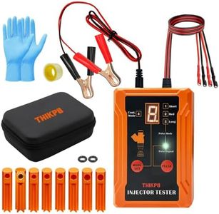 THIKPO Universal Fuel Injector Tester and Cleaner Tool Kit, DIY Cleaning Tool Kit, 8 Pulse Modes, 4 Wire Dual Channel for 2 Fuel Injectors, 8 Size Cleaning Adapters, 12V/5V Output Power