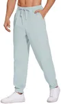 COOFANDY Men's Linen Casual Pants Lightweight Jogger Pants Elastic Waist Drawstring Yoga Beach Pants with Pockets Sky Blue