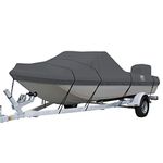 Classic Accessories StormPro Heavy Duty Tri-Hull Outboard Cover with Support Pole, Fits Boats 14'6" - 15'6" L x 80" W