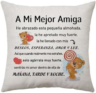 Aconesong Regalo de Amiga Funda de Cojín para Mujeres Regalos de Cumpleaños de Mejor Amiga, Regalos Amistad Distancia para Mejor Amiga Graduación Navidad Decoración Keepsake (A mi Mejor Amiga)