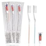 30 Pack Disposable Toothbrushes with Toothpaste, Individually Wrapped Disposable Toothbrushes Bulk Toothbrushes Medium Soft Bristle Tooth Brush Manual Disposable Travel Toothbrush Kit Bulk