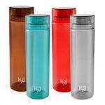 Cello H2O Unbreakable Plastic Bottle, 1 Litre, Set of 4, Red,Sky Blue,Brown & Grey