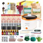 Complete 3lb Scented Candle Making Kit for Adults Includes 2lb Soy Wax, 1lb Beeswax, Jars, DIY Wax Melt Kit with Silicone Molds to Make Your Own Candles